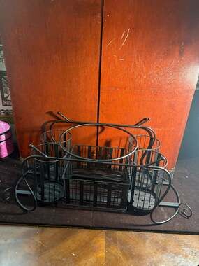 Sorbus Black Metal Buffet Caddy with Utensil, Napkin, and Plate Holder